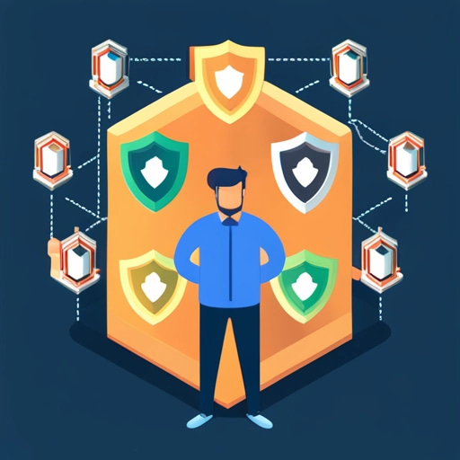 an image of a man standing with shields around him representing him guarding your digital identity through reputation management